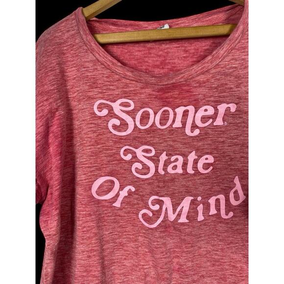 OU Shirt Womens Size XL Ruffle Sleeves Sooners State of Mind Game Day Oklahoma - Picture 5 of 8